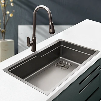 Grey Nano Single Multistep Sink